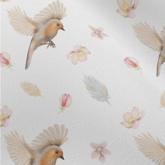 Beautiful Birds And Flowers Chiffon