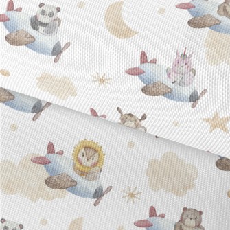 Watercolor Animals Flying Plan Waterproof Oxford