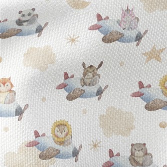 Watercolor Animals Flying Plan Waterproof Canvas