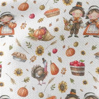 Hand Drawn Thanksgiving Activi Waterproof Canvas