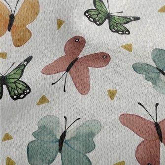Beautiful Hand Drawn Butterfly Athletic Mesh Flat Back