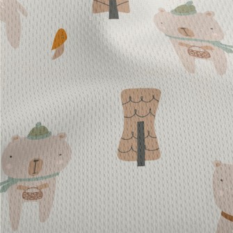 Cartoon Animal Bear Athletic Mesh Flat Back