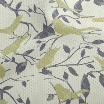 Bird And Tree Branch Silhouett Athletic Mesh Flat Back