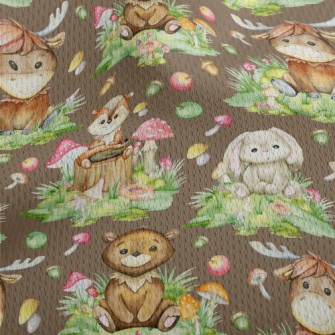 Cartoon Watercolor Baby Animal Athletic Mesh Flat Back