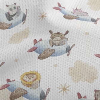 Watercolor Animals Flying Plan Athletic Mesh Flat Back