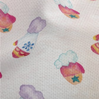 Hand Drawn Winter Gloves Athletic Mesh Flat Back