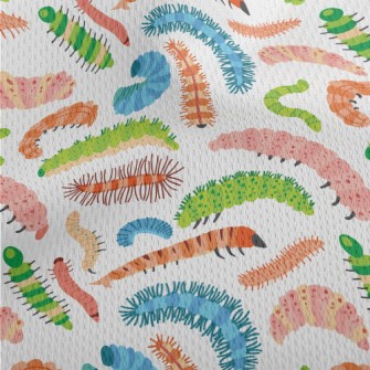 Colorful Cartoon Caterpillar Athletic Mesh Flat Back