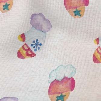 Hand Drawn Winter Gloves Terry