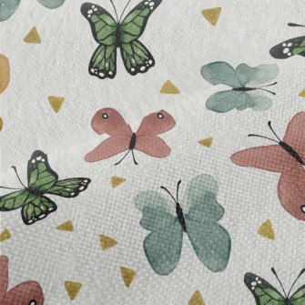 Beautiful Hand Drawn Butterfly Performance Linen