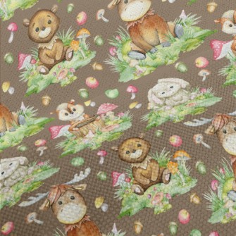 Cartoon Watercolor Baby Animal Performance Linen