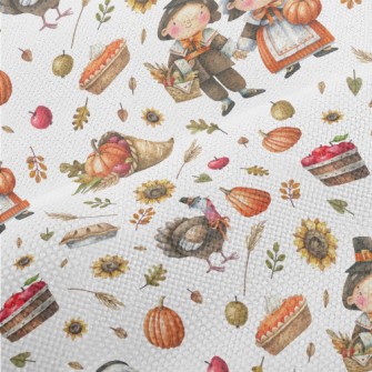 Hand Drawn Thanksgiving Activi Performance Linen