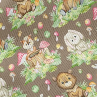 Cartoon Watercolor Baby Animal Standard Corduroy