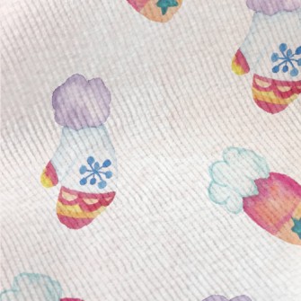 Hand Drawn Winter Gloves Standard Corduroy