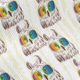 Owl With Colorful Sunglasses Standard Corduroy