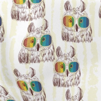 Owl With Colorful Sunglasses Stretch Ponte