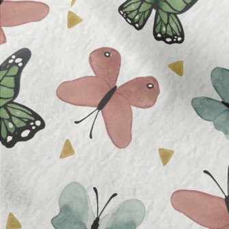 Beautiful Hand Drawn Butterfly Micro Fleece