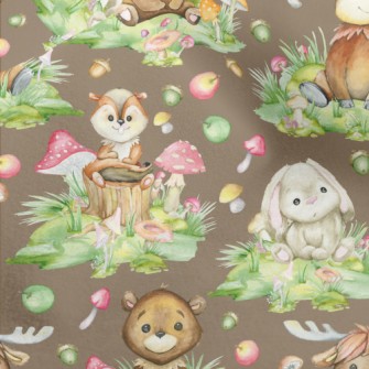 Cartoon Watercolor Baby Animal Micro Fleece