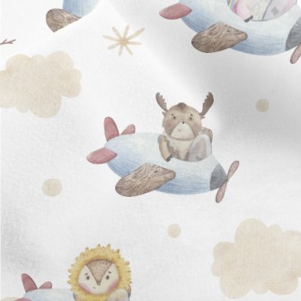 Watercolor Animals Flying Plan Micro Fleece