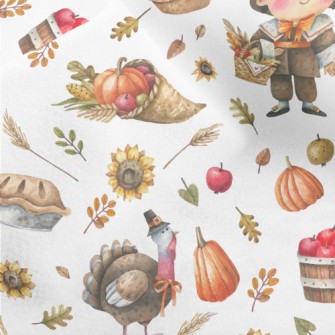 Hand Drawn Thanksgiving Activi Micro Fleece