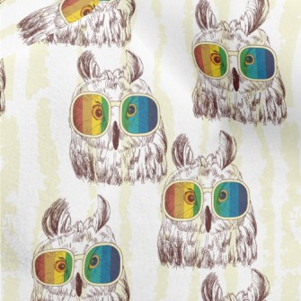 Owl With Colorful Sunglasses Micro Fleece
