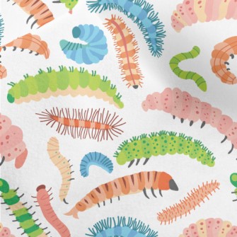 Colorful Cartoon Caterpillar Micro Fleece