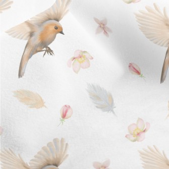 Beautiful Birds And Flowers Micro Fleece