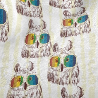 Owl With Colorful Sunglasses Minky
