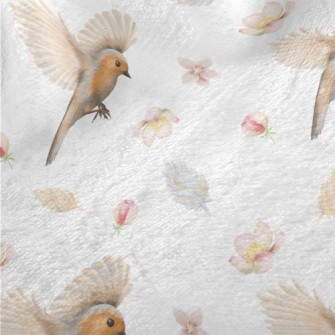 Beautiful Birds And Flowers Minky