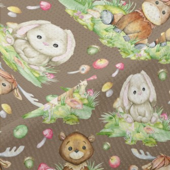 Cartoon Watercolor Baby Animal Piqué