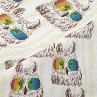 Owl With Colorful Sunglasses Piqué