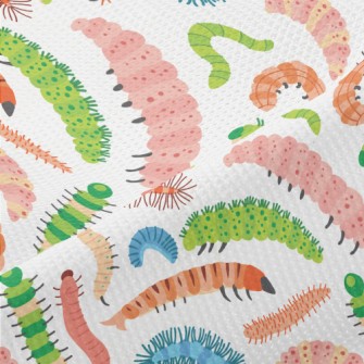 Colorful Cartoon Caterpillar Piqué