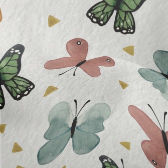 Beautiful Hand Drawn Butterfly Lightweight Performance Linen