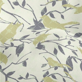 Bird And Tree Branch Silhouett Lightweight Performance Linen