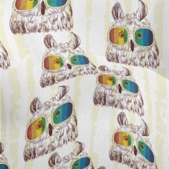Owl With Colorful Sunglasses Lightweight Performance Linen