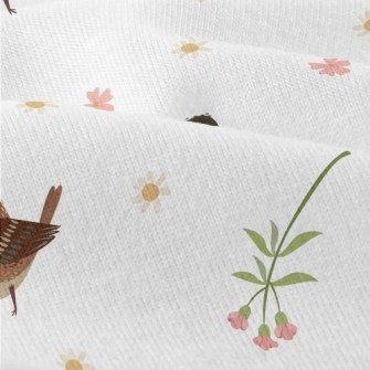 Hand Drawn Flowers And Birds Modern Jersey