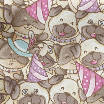 Excited Cute Puppy Jersey Backed Fleece