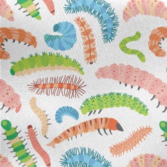 Colorful Cartoon Caterpillar Jersey Backed Fleece