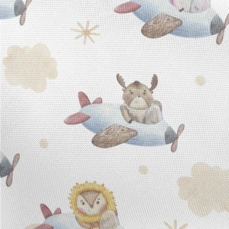 Watercolor Animals Flying Plan Pongee