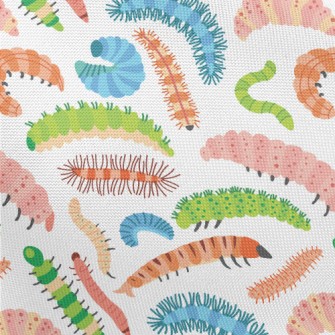 Colorful Cartoon Caterpillar Pongee