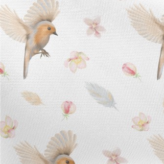 Beautiful Birds And Flowers Pongee