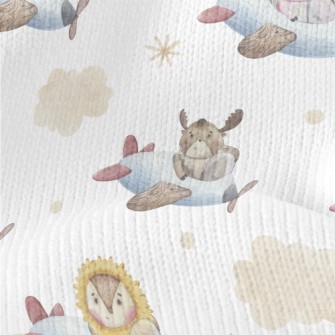 Watercolor Animals Flying Plan Stretch Jersey