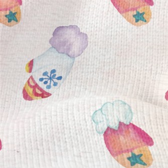 Hand Drawn Winter Gloves Stretch Jersey