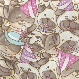 Excited Cute Puppy Lightweight Cotton Poplin