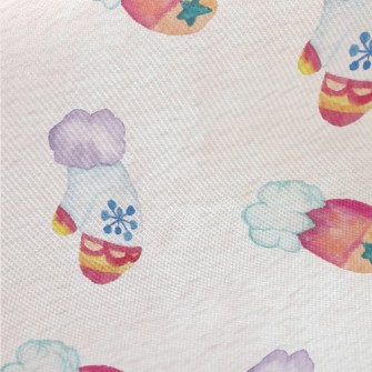 Hand Drawn Winter Gloves Midweight Cotton Poplin