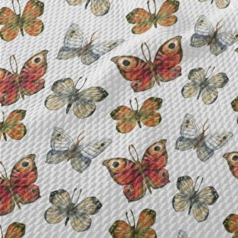 Beautiful Hand Drawn Butterfly Birdseye Piqué