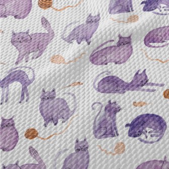Self-colored Watercolor Cat Birdseye Piqué