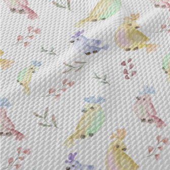 Beautiful Colorful Parrot Birdseye Piqué