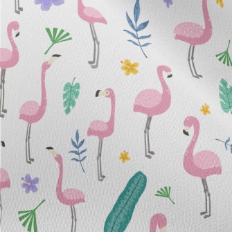 Hand Drawn Cartoon Flamingo Chiffon