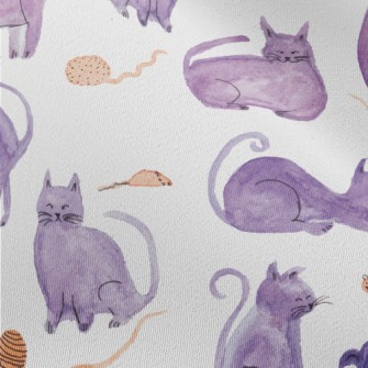 Self-colored Watercolor Cat Chiffon