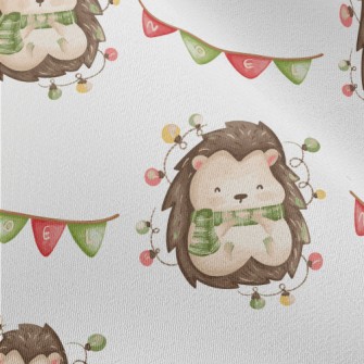 Hand Drawn Christmas Hedgehog Chiffon
